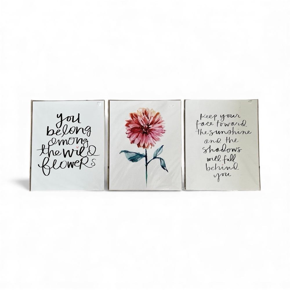 Floral & Quote Wall Art Set by Marina Billinghurst